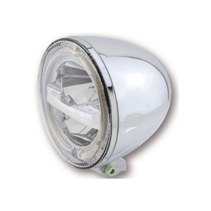 Led motorcycle headlight 5 3/4 inch HIGHSIDER CIRCLE Chrome (bottom mount)
