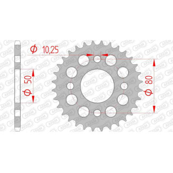 AFAM steel sprocket 32 teeth pitch 420 type 92127 Skyteam 50 Skymax AFAM steel sprocket 32 teeth pitch 420 type 92127 Skyteam 50 Skymax