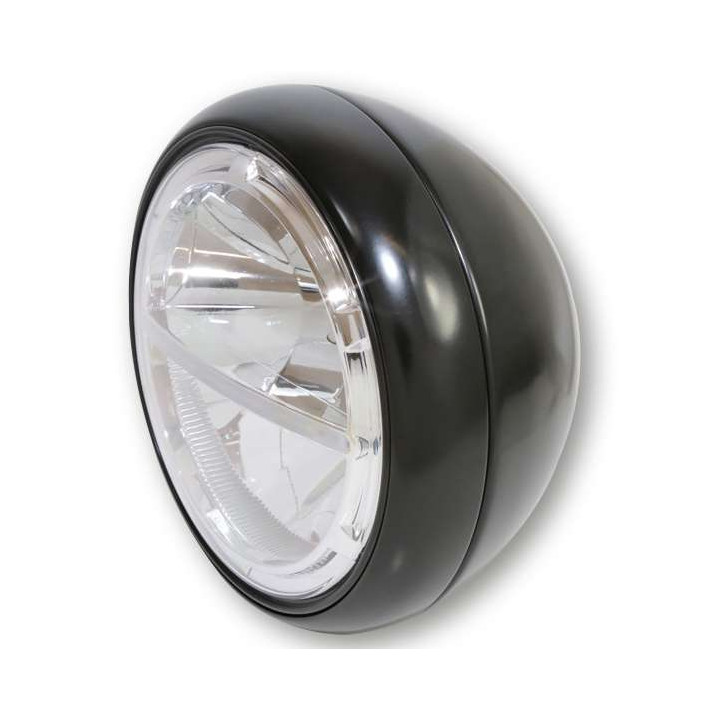 7-inch LED motorcycle headlight HIGHSIDER VOYAGE BLACK (bottom mount)