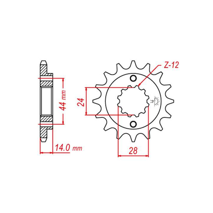 Pignon JT 16 dents pas 525 type 314 Pignon JT 16 dents pas 525 type 314