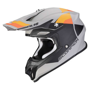 Casque cross Scorpion VX-16 EVO AIR SPECTRUM Gris mat / Orange