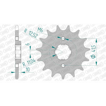 Pignon AFAM 14 dents pas 520 type 20508 Honda NX 500 Dominator