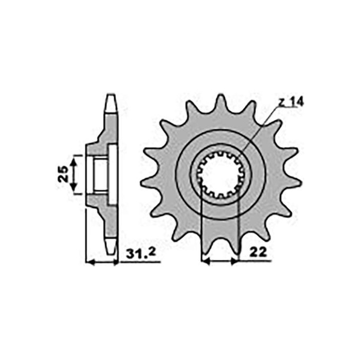Pignon PBR 15 teeth not 520 type 496 Pignon PBR 15 teeth not 520 type 496