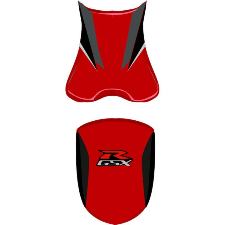 Housse de selle Bagster (2175B) Rouge/Noir/Anthracite/Gris Clair/Lettres Fluo Suzuki GSX600R 06