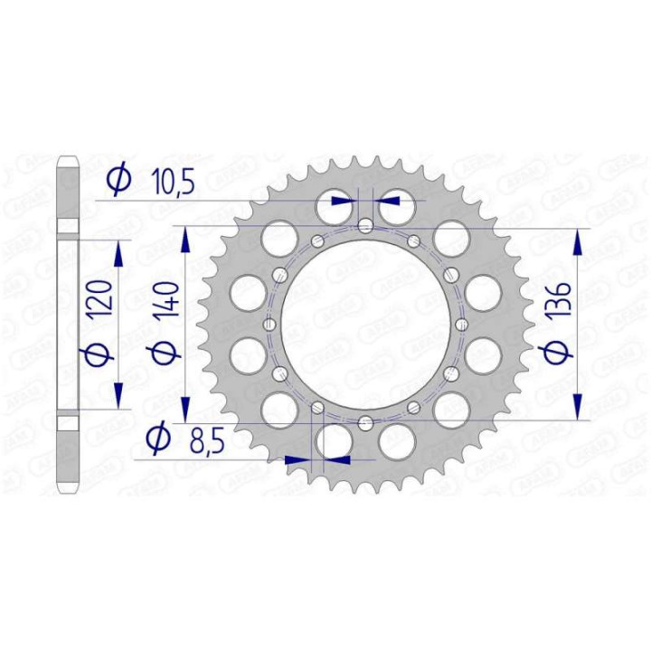 Alu Crown AFAM 43 teeth not 520 type 17404