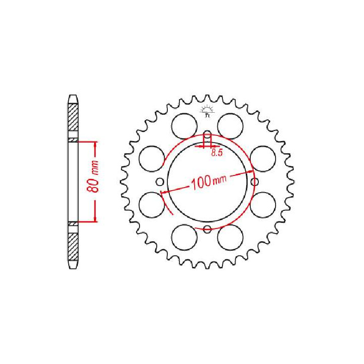 Couronne acier JT 37 dents pas 520 type 819