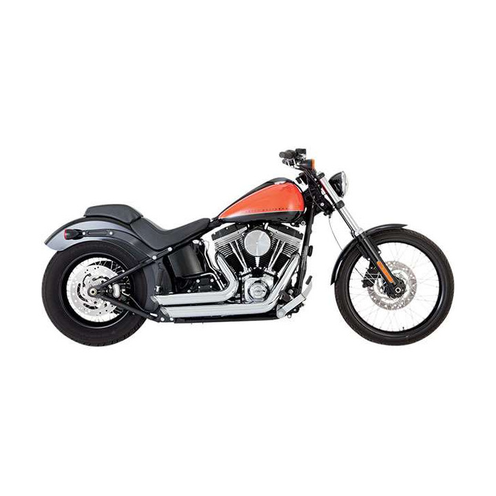 Vance &amp- Hines SHORTSHOTS CHROME exhaust (17225) Harley SOFTAIL 12-17