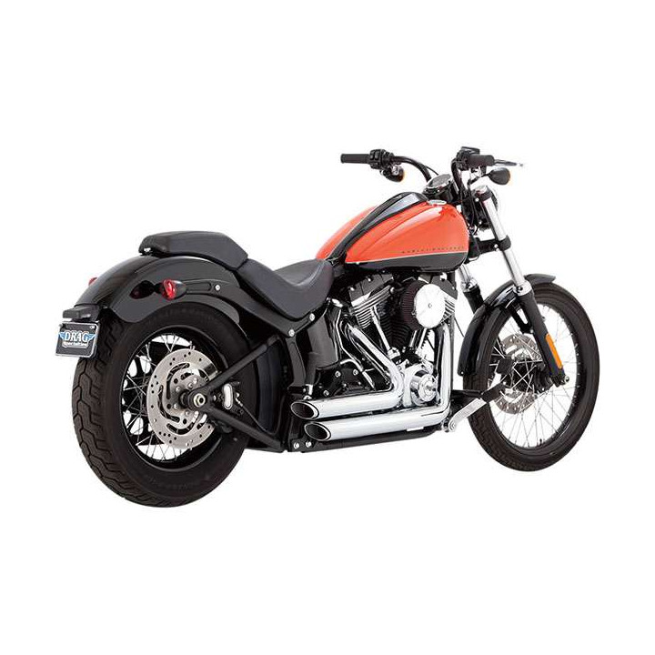Vance &amp- Hines SHORTSHOTS CHROME exhaust (17225) Harley SOFTAIL 12-17
