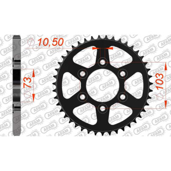 Couronne acier AFAM 43 dents pas 525 type 50807 Couronne acier AFAM 43 dents pas 525 type 50807