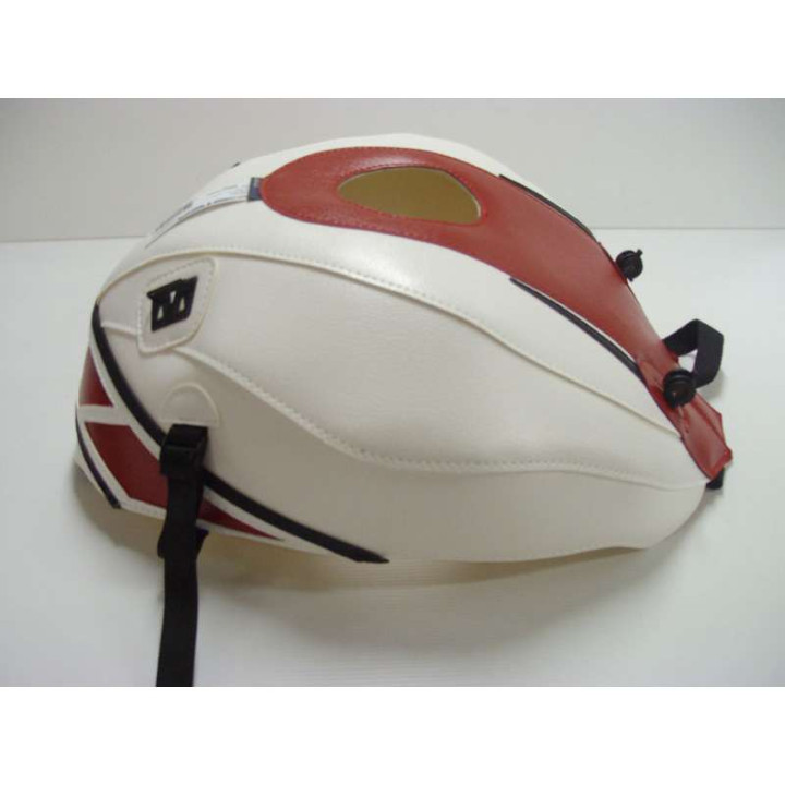 Tapis de réservoir Bagster blanc/deco rouge et noire (1553H) Yamaha YZF-R6