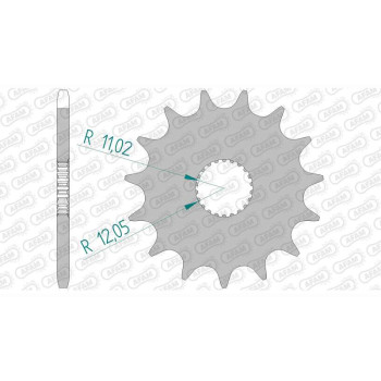 Pignon AFAM 15 dents pas 520 type 61201 Aprilia 125 Classic