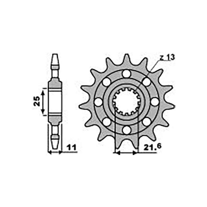 Pignon PBR 14 dents pas 520 type 2172 Yamaha R6