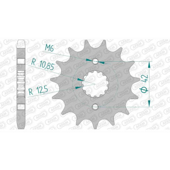 Pignon AFAM 16 dents pas 530 type 24500 Kawasaki Z 250