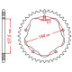 Couronne alu JT 36 dents ultra-light pas 525 type 752 Ducati 916