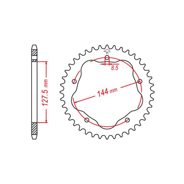 Couronne alu JT 36 dents ultra-light pas 525 type 752 Ducati 916