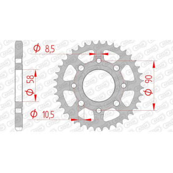 AFAM steel crown 34 teeth not 428 type 10201 Daelim 100 Altino