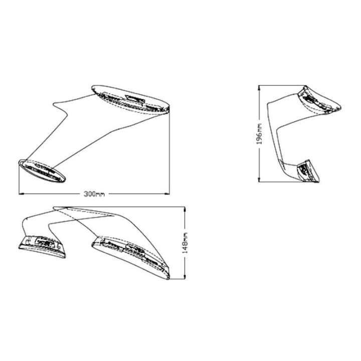 Ailerons latéraux Puig DOWNFORCE RACE (20543) Kawasaki ZX10 R 21-