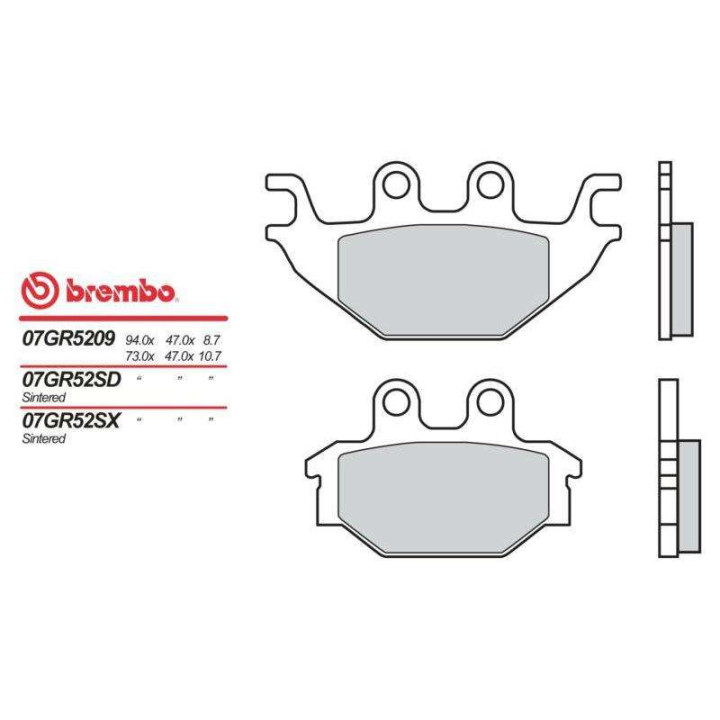 Rear organic brake pads Brembo 07GR5209 YZF-R125