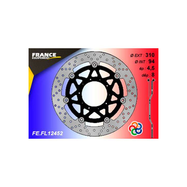 Disque de frein flottant France Equipement FE.FL12452 VFR800F ABS