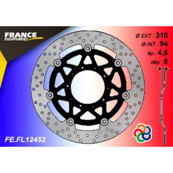 Disque de frein flottant France Equipement FE.FL12452 VFR800F ABS Disque de frein flottant France Equipement FE.FL12452 VFR800F ABS