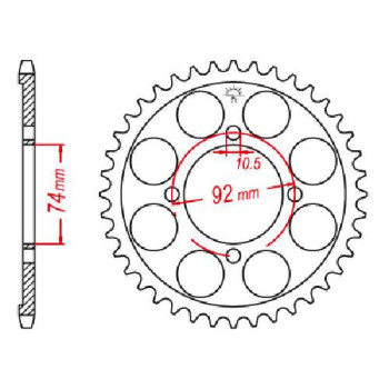 Couronne acier JT 39 dents pas 530 type 848