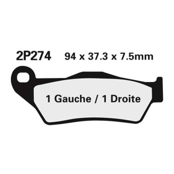 Plaquettes de frein semi-metal Nissin 2P274GS