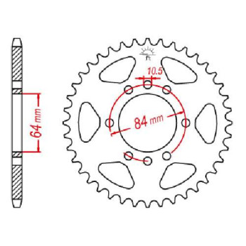 Couronne acier JT 37 dents pas 520 type 1826