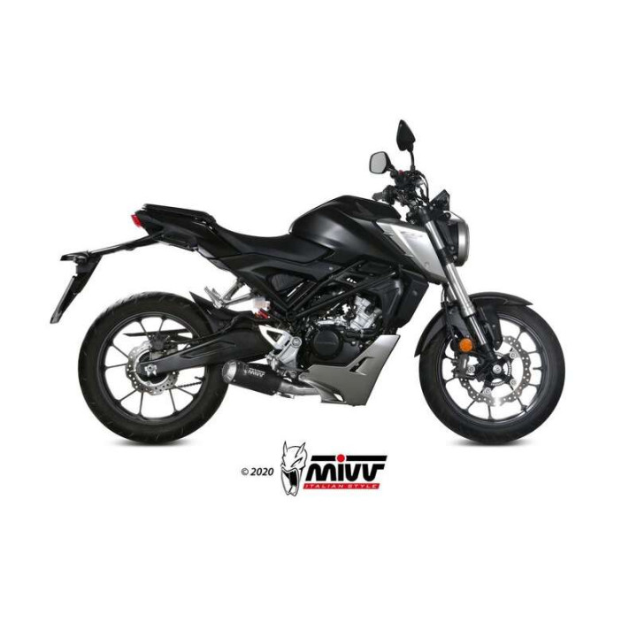 Ligne complète Mivv MK3 Inox noir (H.076.SM3B) Honda CB125R Neo Sports Café