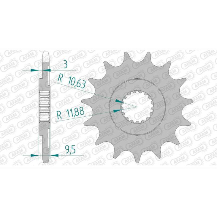 Pignon anti-boue AFAM 16 dents pas 520 type 20311 HM-Honda CR 250 R Moto