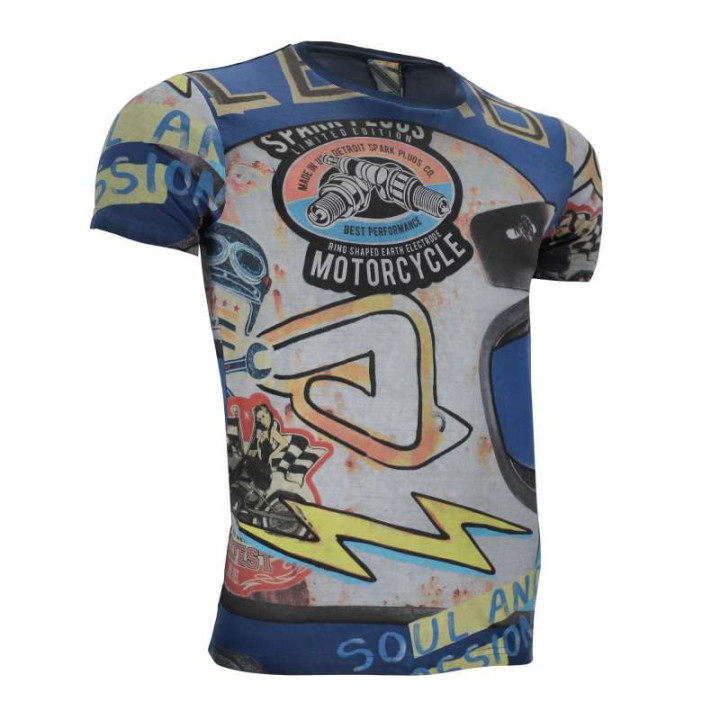 Tee-shirt Acerbis SP CLUB STICKERS Bleu