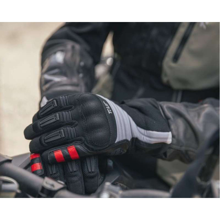 Gants moto T.UR TR-P HYDROSCUD Noir/Gris