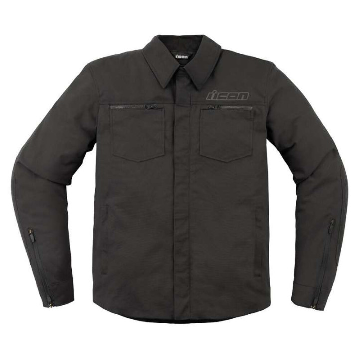 Icon UPSTATE CANVAS BLACK motorcycle shirt