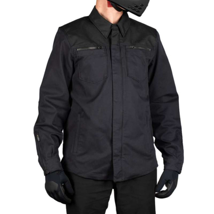 Icon UPSTATE CANVAS BLACK motorcycle shirt