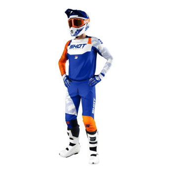 Casque moto cross Shot FURIOUS CAMO 2022 NAVY ORANGE GLOSSY