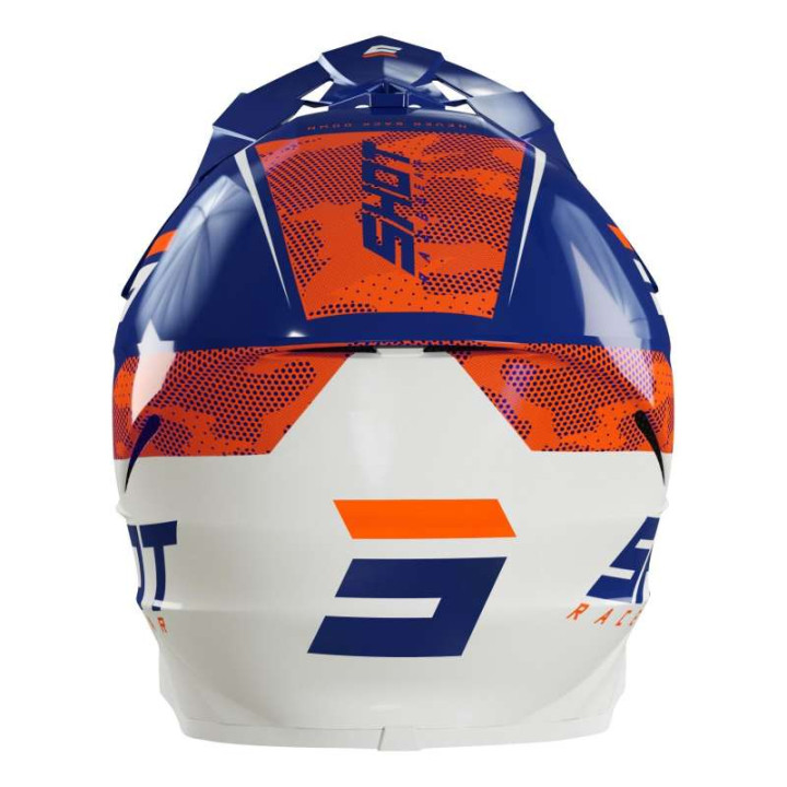 Casque moto cross Shot FURIOUS CAMO 2022 NAVY ORANGE GLOSSY