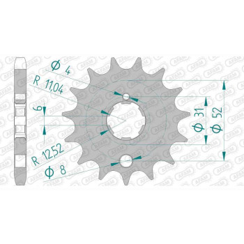 Pignon AFAM 15 dents pas 530 type 24401 Kawasaki Z 400