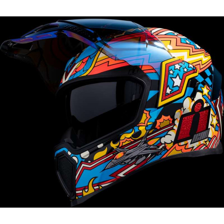 Icon AIRFLITE FLYBOY BLUE motorcycle helmet
