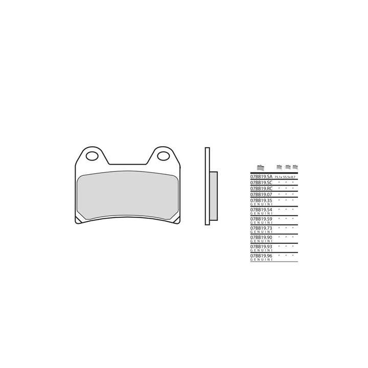 Plaquettes de frein organique BREMBO 07BB1990