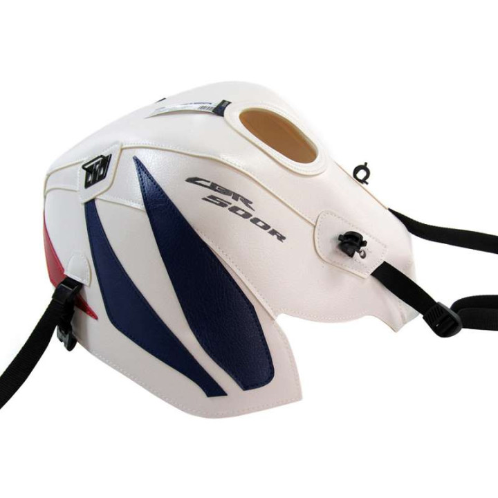 Tapis de réservoir Bagster blanc/pointe bleue baltique/rouge (1643C) Honda CBR500R