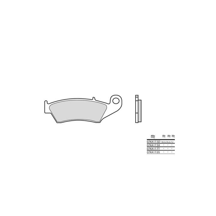 Plaquettes de frein sinter BREMBO 07KA17LA