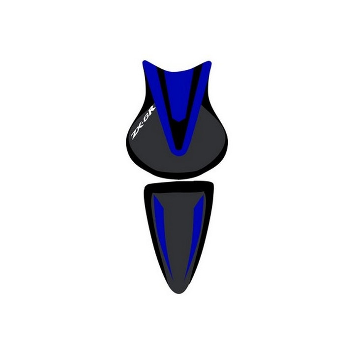 Housse de selle Bagster (2190F) Azur Nacre/Noir/Lettres Blanches Kawasaki ZX6 R/RR 08 Housse de selle Bagster (2190F) Azur Nacre/Noir/Lettres Blanches Kawasaki ZX6 R/RR 08