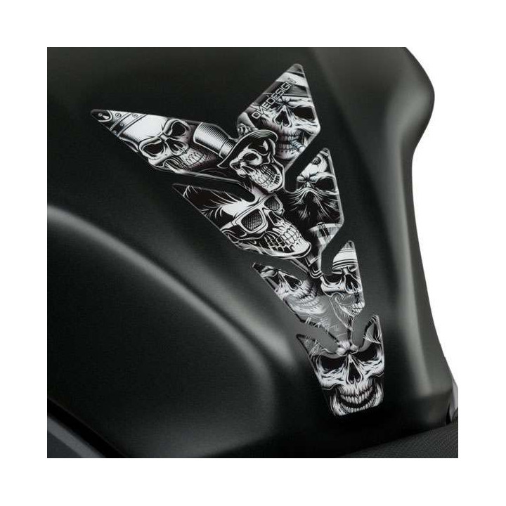 Protection de réservoir moto OneDesign SKULL PARTY B&W