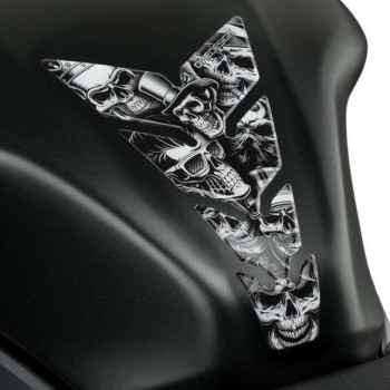 Protection de réservoir moto OneDesign SKULL PARTY B&W