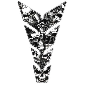 Protection de réservoir moto OneDesign SKULL PARTY B&W