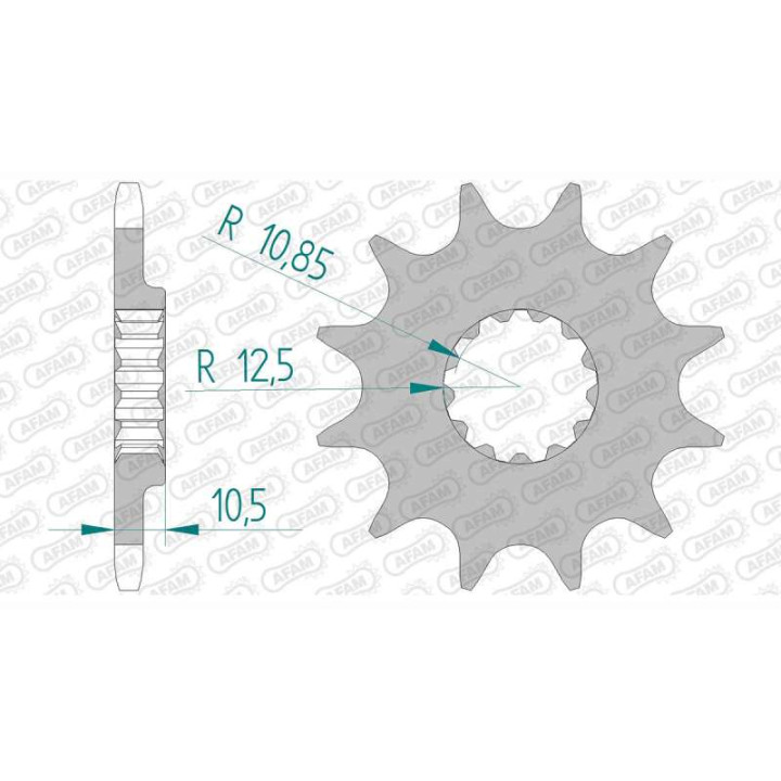 AFAM sprocket 12 teeth pitch 520 type 24303 Kawasaki KSF 250 Mojave