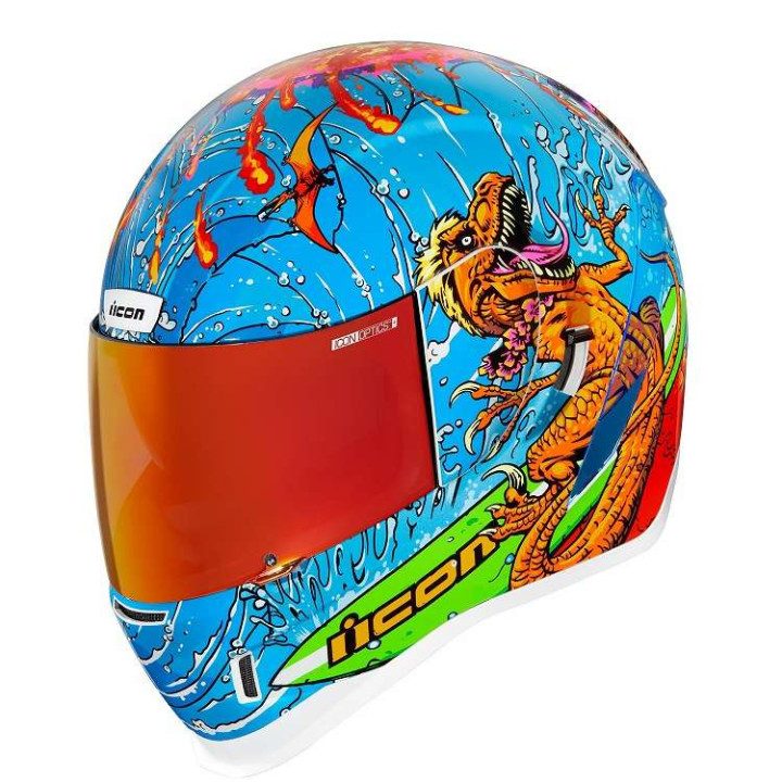 Casque moto Icon AIRFORM DINO FURY BLUE