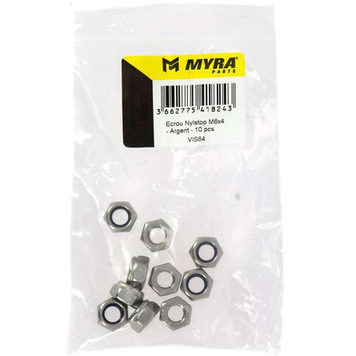 Ecrous Nylstop (x10) M6x4mm MYRA