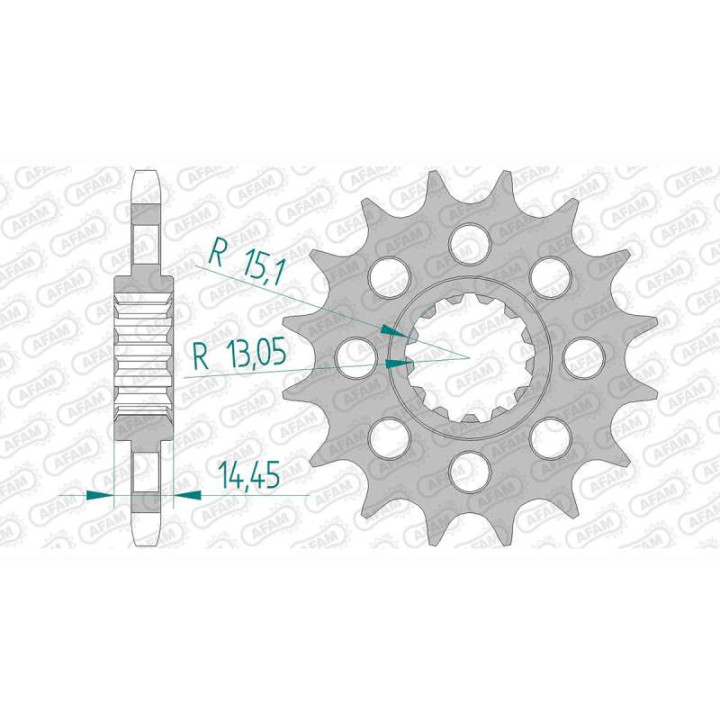 Pignon AFAM 17 dents pas 525 type 20609 Honda RVF 750 R