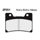 Semi-metal brake pads Nissin 2P-251NS
