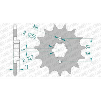 Pignon AFAM 15 dents pas 520 type 112300 Aeon 220 Cobra